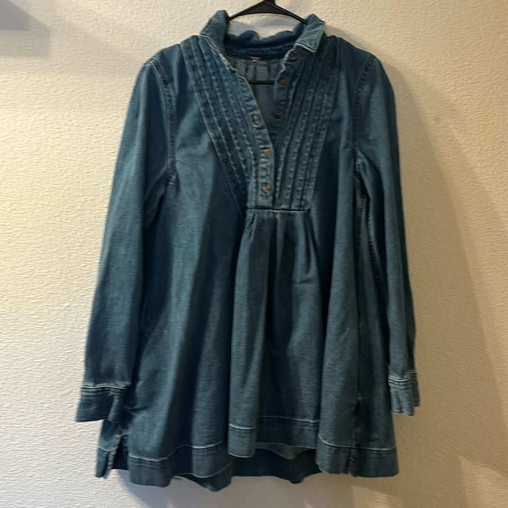 Free People denim dress with pockets size medium